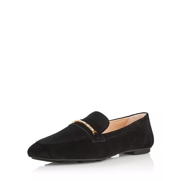 NWT Stuart Weitzman Crystal Deco Jet Blace Suede Loafer Size 8.5 - Picture 1 of 5